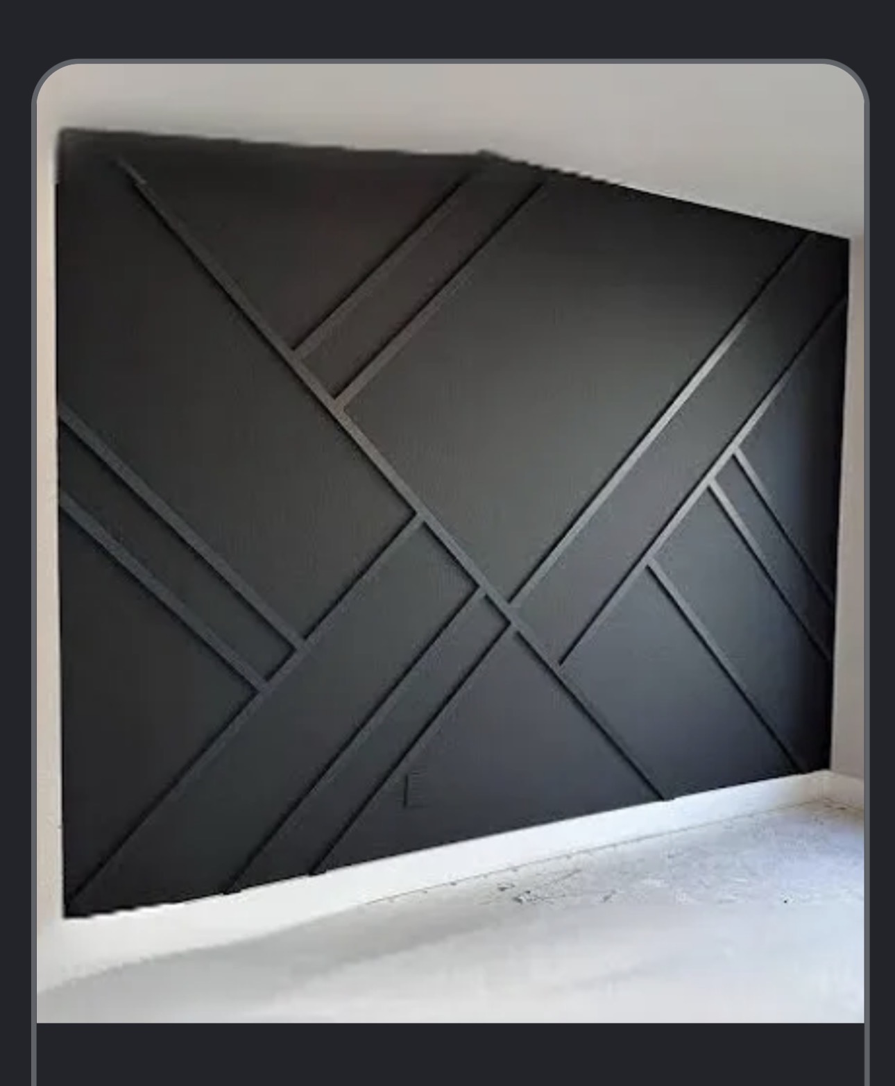 Dark geometric accent wall inspiration